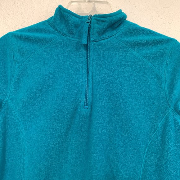Made For Life Fleece Pullover Sweatshirt Top 1/4 Zip Long Slvs Teal Womens Small - Picture 5 of 7